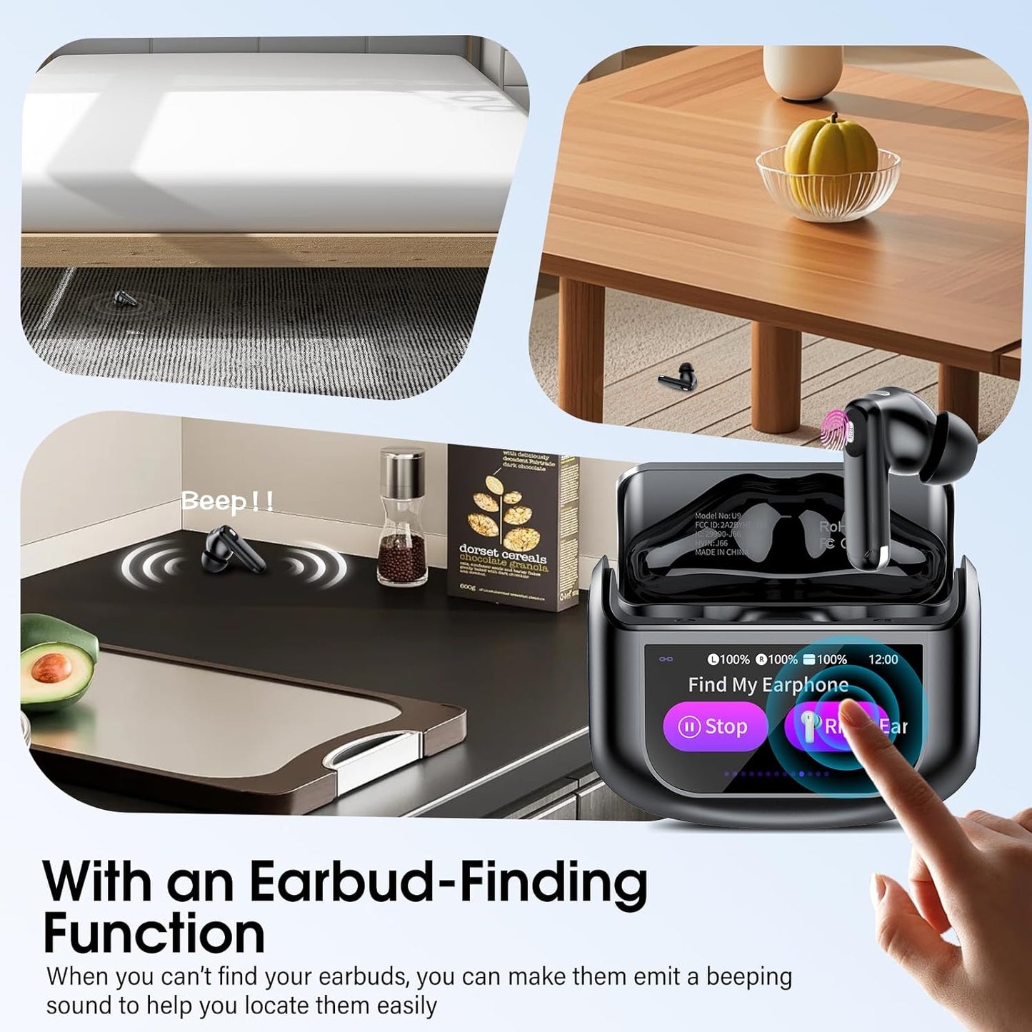 Audífonos inalámbricos con estuche inteligente