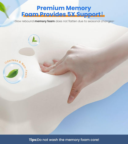 Almohada ergonómica premium de espuma viscoelástica refrescante para soporte cervical