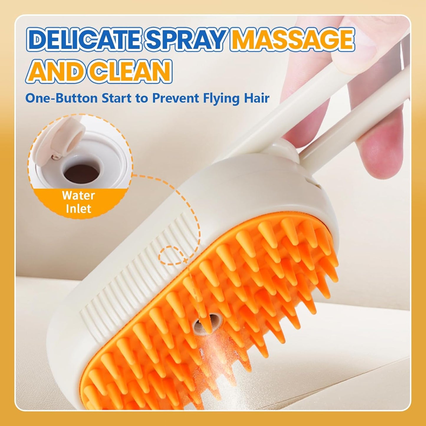 4 in 1 Cat Steam Brush for Shedding, Rechargeable Steam Pet Brush for Dog and Cat, Anti-Static, Massage, Cleaning, Shedding & Combing All in One!(Brown)